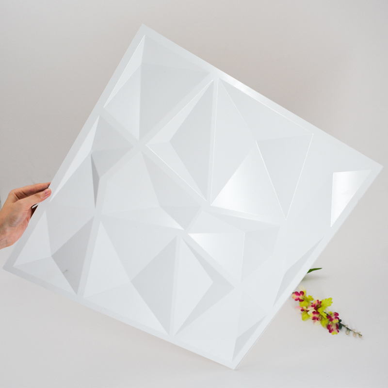 Panou de perete modern din plastic 3D din plastic alb, gros de 1 mm, pentru decorarea interioară