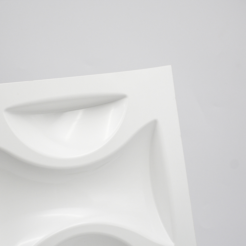 Panou de perete modern din plastic 3D din plastic alb, gros de 1 mm, pentru decorarea interioară