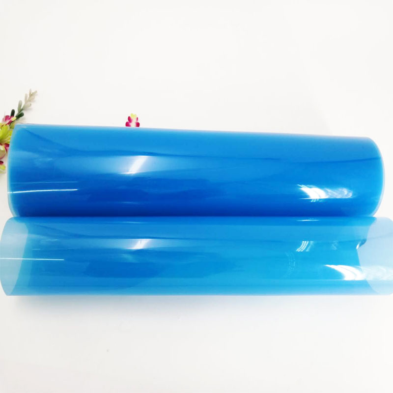 Vânzare fierbinte 0.5mm Bule Culoare transparentă policlorură de vinil Film de PVC pentru formarea în vid