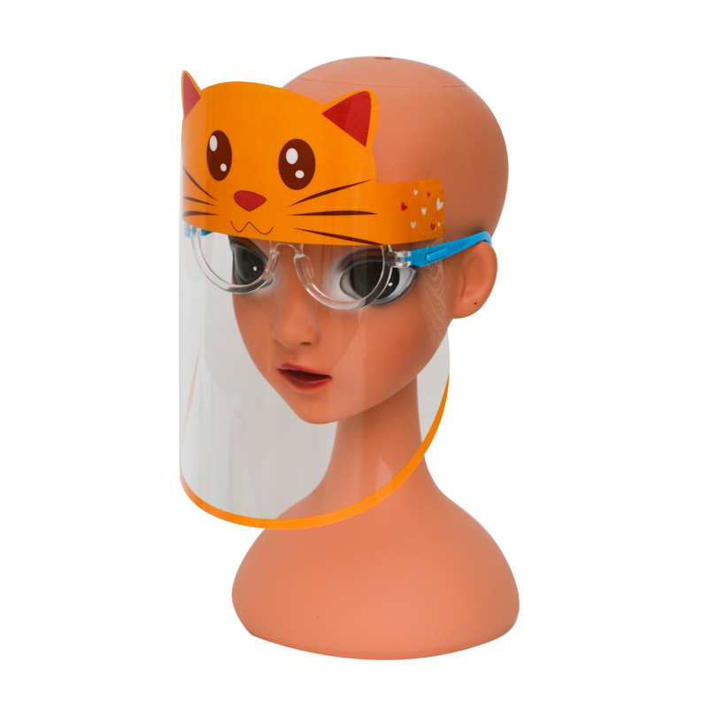 0.3mm Kids Light Custom Face Face Anti-ceață din plastic cu scut pentru față cu ochelari