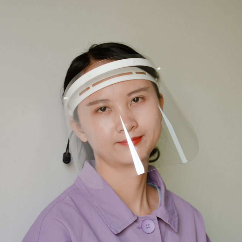 CEN EN Prevenirea lichidului Splash Shields facial Transparent Outdoor Fake Shield PET Plastic Face Shield